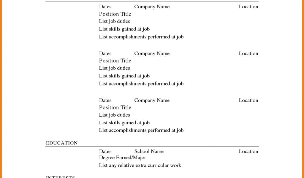 What To Include In A Professional Resume Format
